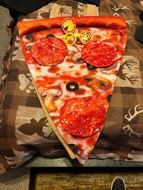 Kid Pepperoni Pizza Slice Costume Bag - Red & Brown